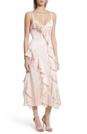 Cinq    Sept Gigi Ruffle   Ostrich Feather Silk Dress at Nordstrom