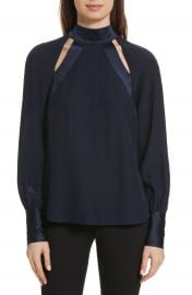 Cinq    Sept Harper Cutout Silk Top at Nordstrom