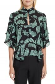 Cinq    Sept Ileana Palm Print Silk Top at Nordstrom