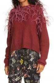 Cinq    Sept Melanie Feather Trim Sweater   Nordstrom at Nordstrom