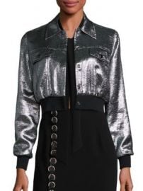 Cinq   Sept - Kane Metallic Cropped Jacket at Saks Off 5th