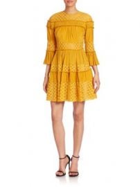 Cinq   Sept - Octavia Ruffle Paneled Fit- -Flare Dress at Saks Off 5th