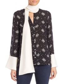 Cinq   Sept - Stardust Rowan Silk Floral Top at Saks Off 5th