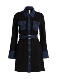 Cinq à Sept Aliza Denim-Trimmed Minidress | Saks Fifth Avenue at Saks Fifth Avenue