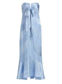 Cinq à Sept Cadilyn Silk Stripe Bow Midi-Dress | Saks Fifth Avenue at Saks Fifth Avenue