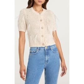 Cinq à Sept Coralie Embellished Short Sleeve Cardigan at Nordstrom