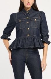 Cinq à Sept Delanie Denim Peplum Jacket at Nordstrom