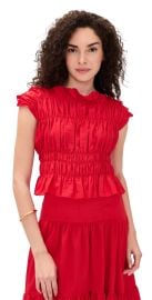 Cinq à Sept Evalina Top Goji Berry M at Shopbop