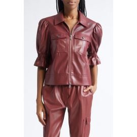 Cinq à Sept Holly Ruffle Faux Leather Jacket at Nordstrom