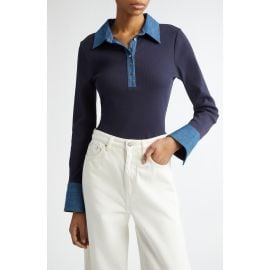 Cinq à Sept Jaden Denim Collar Shirt at Nordstrom