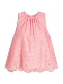 Cinq à Sept Jessa Gingham Eyelet Cotton-Blend Top | Saks Fifth Avenue at Saks Fifth Avenue