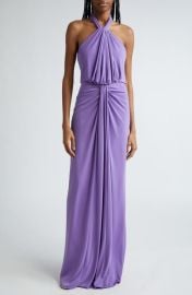 Cinq à Sept Kaily Gathered Drape Halter Maxi Dress at Nordstrom
