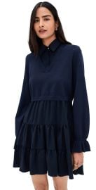Cinq à Sept Knit Combo Luciana Dress Navy S at Shopbop