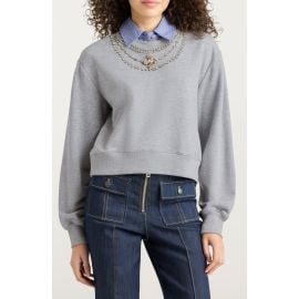Cinq à Sept Lavina Jewel Embellished Sweatshirt at Nordstrom