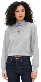 Cinq à Sept Lavina Pullover Heather Grey/Blue Stripe XL at Shopbop