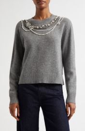 Cinq à Sept Lilliana Necklace Detail Layered Wool Blend Sweater Dress at Nordstrom