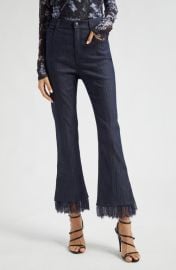 Cinq à Sept Maisie Lace Hem Denim Pants at Nordstrom