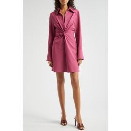Cinq à Sept McKenna Front Twist Long Sleeve Mini Shirtdress at Nordstrom