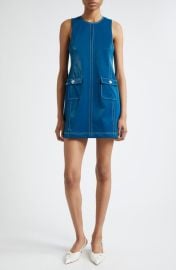 Cinq à Sept Mia Embossed Faux Leather Sleeveless Minidress at Nordstrom