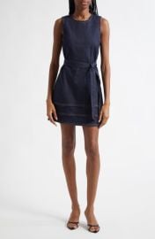 Cinq à Sept Mindie Sleeveless Tie Waist Denim Minidress at Nordstrom
