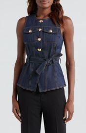 Cinq à Sept Renee Belted Denim Vest at Nordstrom