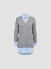 Cinq à Sept Santina Mixed-Media Mini Sweaterdress | Saks Fifth Avenue at Saks Fifth Avenue