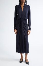 Cinq à Sept Seferina Ruched Detail Long Sleeve Shirtdress at Nordstrom