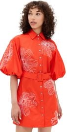Cinq à Sept Sunburst Rhea Dress Cherry Tomato/White 0 at Shopbop