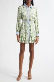 Cinq à Sept Tirza Mixed Print Long Sleeve Shirtdress at Nordstrom
