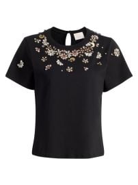 Cinq à Sept Tumbling Flowers Shrunken T-Shirt | Saks Fifth Avenue at Saks Fifth Avenue