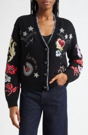 Cinq à Sept Western Collage Wool Blend Cardigan at Nordstrom