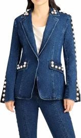 Cinq à Sept Women's Pearl Embellished Milly Jacket at Amazon