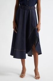 Cinq à Sept Zelda Denim Asymmetric Midi Skirt at Nordstrom
