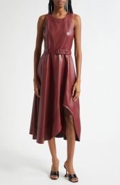Cinq à Sept Zelda Faux Leather High Low Hem Dress at Nordstrom