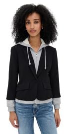 Cinq à Sept Zip Up Le Petit Khloe Blazer Black/Heather Grey 8 at Shopbop