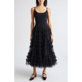 Cinq à Sept Zoella Ruffle Jersey & Mesh Dress at Nordstrom