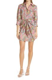 Cinq  Sept Gaby Paisley Print Long Sleeve Shirtdress at Nordstrom