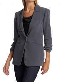 Cinq  Sept Khloe Crepe Ruched Blazer  SaksFifthAvenue at Saks Fifth Avenue