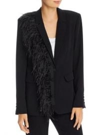 Cinq  amp agrave  Sept Portia Single-Breasted Feather Trim Blazer Women - Bloomingdale s at Bloomingdales