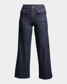 Cinq A Sept Azure Wide Leg Stitched Pants at Neiman Marcus