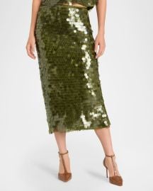 Cinq A Sept Calista Sequined Pencil Skirt at Neiman Marcus