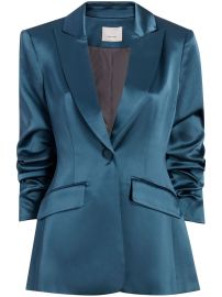 Cinq A Sept Cheyenne Ruched Satin Blazer - at Farfetch