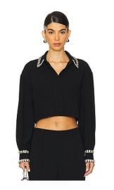 Cinq A Sept Cropped Juneve Top In Black at Revolve