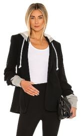 Cinq A Sept Hooded Khloe Jacket In Black Heather Grey at Revolve