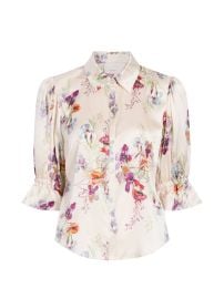Cinq A Sept Iris Bouquet Fiona Ruffled Floral Shirt Neutrals at Farfetch