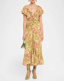 Cinq A Sept Ivey Daisy Swirl Midi Dress at Neiman Marcus