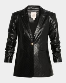 Cinq A Sept Khloe Quilted Vegan Leather Blazer at Neiman Marcus
