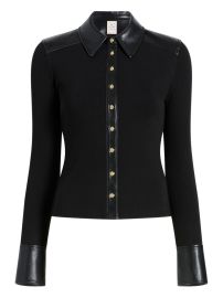 Cinq A Sept Magali Buttoned Panelled Top Black at Farfetch