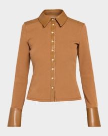 Cinq A Sept Magali Cotton Blend Ribbed Top at Neiman Marcus