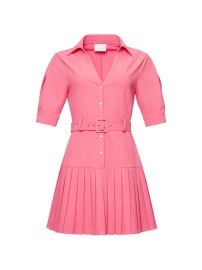 Cinq A Sept Moriah Pleated Belted Mini Dress Pink at Farfetch